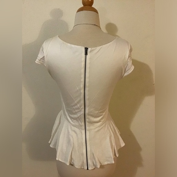 Alice + Olivia White Peplum Top - Picture 2 of 6